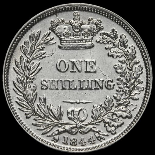 1844 Queen Victoria Young Head Silver Shilling Reverse