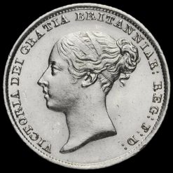 1845 Queen Victoria Young Head Silver Sixpence Obverse