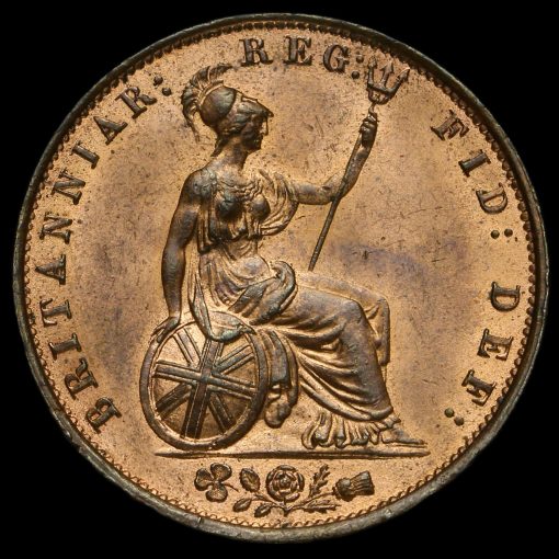 1854 Queen Victoria Young Head Copper Halfpenny Reverse