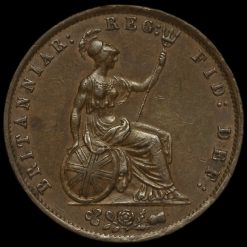 1855 Queen Victoria Young Head Copper Halfpenny Reverse