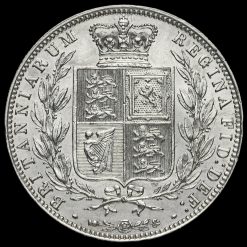 1874 Young Head Silver Half Crown Reverse
