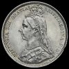 1888 Queen Victoria Jubilee Head Silver Sixpence Obverse