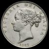 1883 Queen Victoria Young Head Silver Half Crown Obverse