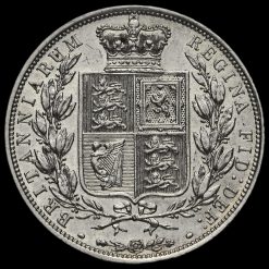 1883 Queen Victoria Young Head Silver Half Crown Reverse