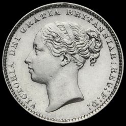 1885 Queen Victoria Young Head Silver Shilling Obverse