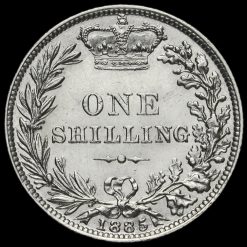 1885 Queen Victoria Young Head Silver Shilling Reverse