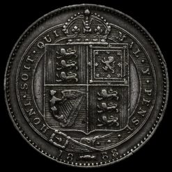 1888 Queen Victoria Jubilee Head Silver Shilling Reverse
