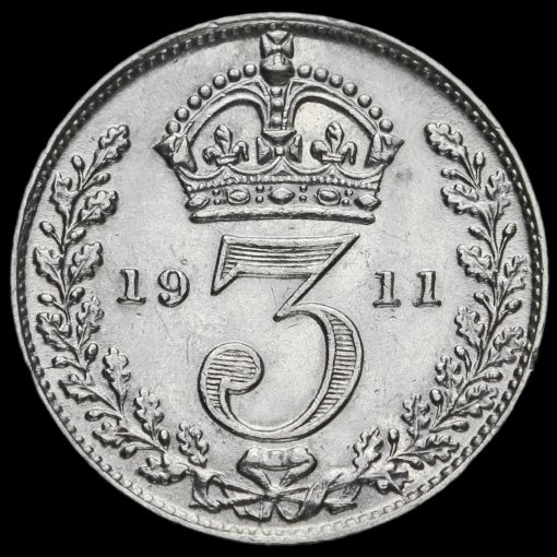 1911 George V Silver Threepence Reverse