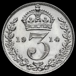 1914 George V Silver Threepence Reverse