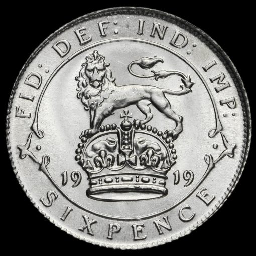 1919 George V Silver Sixpence Reverse