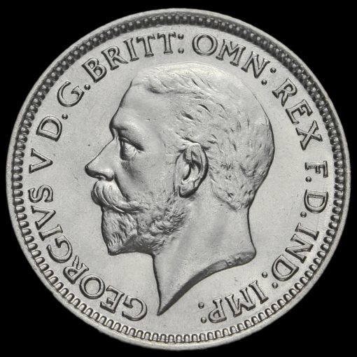 1928 George V Silver Sixpence Obverse