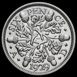 1929 George V Silver Sixpence Reverse