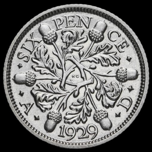 1929 George V Silver Sixpence Reverse