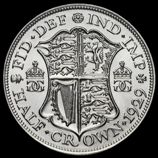 1929 George V Silver Half Crown Reverse
