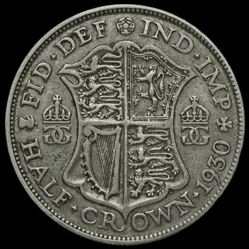1930 George V Silver Half Crown Reverse