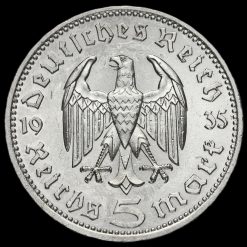Germany 1935 A Silver 5 Reichsmark Obverse