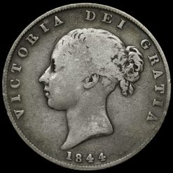 1844 Queen Victoria Young Head Silver Half Crown Obverse