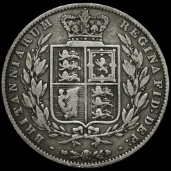 1844 Queen Victoria Young Head Silver Half Crown Reverse