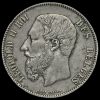 Belgium 1875 Leopold II Silver 5 Francs Obverse