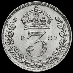 1887 Queen Victoria Jubilee Head Silver Threepence Reverse