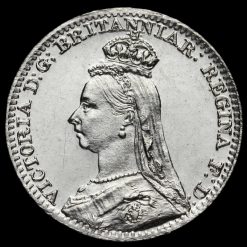 1888 Queen Victoria Jubilee Head Silver Maundy Penny Obverse