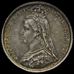 1889 Queen Victoria Jubilee Head Silver Sixpence Obverse