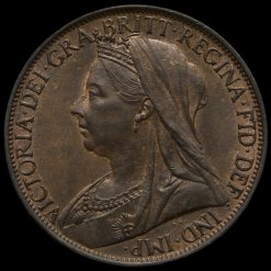 1997 Queen Victoria Veiled Head Penny Obverse