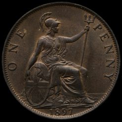 1997 Queen Victoria Veiled Head Penny Reverse