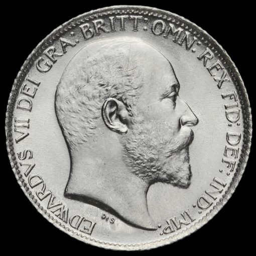 1908 Edward VII Silver Sixpence Obverse