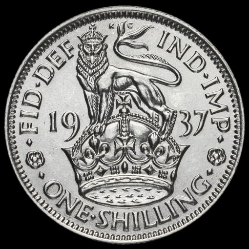 1937 George VI Silver English Shilling Reverse