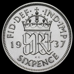 1937 George VI Silver Proof Sixpence Reverse