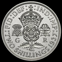 1937 George VI Silver Proof Two Shilling Coin / Florin Reverse