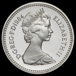1984 Silver Proof £1 One Pound Coin Obverse