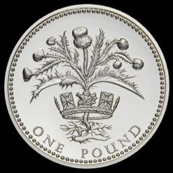 1984 Silver Proof £1 One Pound Coin Reverse