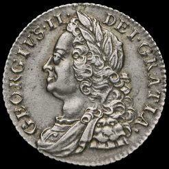 1750 George II Early Milled Silver Shilling Obverse