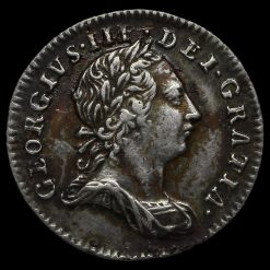 1762 George III Early Milled Silver Threepence Obverse