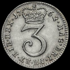 1762 George III Early Milled Silver Threepence Reverse