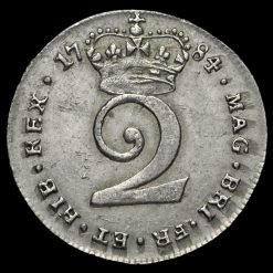 1784 George III Early Milled Silver Maundy Twopence Reverse