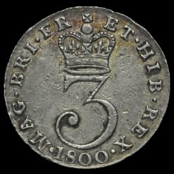 1800 George III Milled Silver Maundy Threepence Reverse