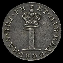 1800 George III Milled Silver Maundy Penny Reverse
