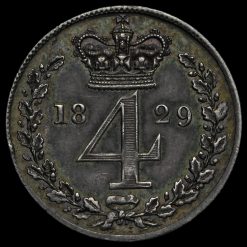 1829 George IV Milled Silver Maundy Fourpence Reverse