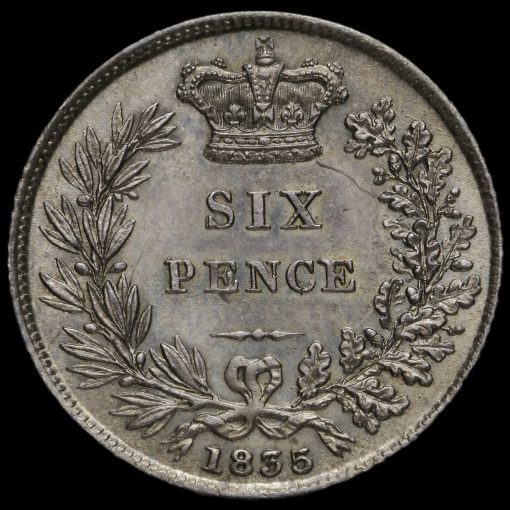 1835 William IV Milled Silver Sixpence Reverse
