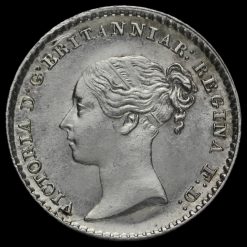 1842 Queen Victoria Young Head Silver Maundy Penny Obverse
