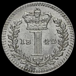 1842 Queen Victoria Young Head Silver Maundy Penny Reverse