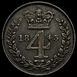 1843 Queen Victoria Young Head Silver Maundy Fourpence Reverse