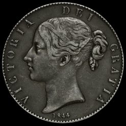 1844 Queen Victoria Young Head Silver Crown Obverse
