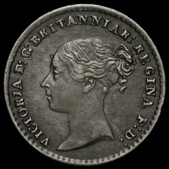 1859 Queen Victoria Young Head Silver Maundy Penny Obverse