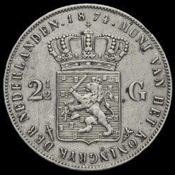Netherlands 1874 2 1/2 Gulden Reverse
