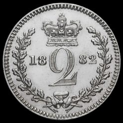 1882 Queen Victoria Young Head Silver Maundy Twopence Reverse