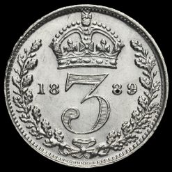 1889 Queen Victoria Jubilee Head Silver Threepence Reverse